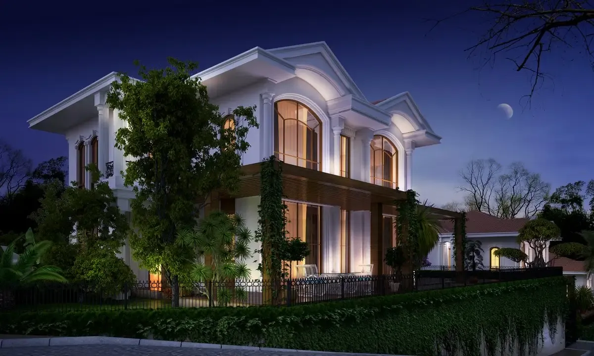 Bella Bahçecik villaları, akşam görünümü